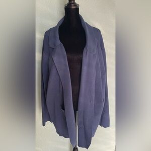 Women's Blue Heavy Cardigan Sweater